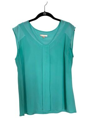 Skies Are Blue | Sleeveless Teal V-Neck Blouse | XL